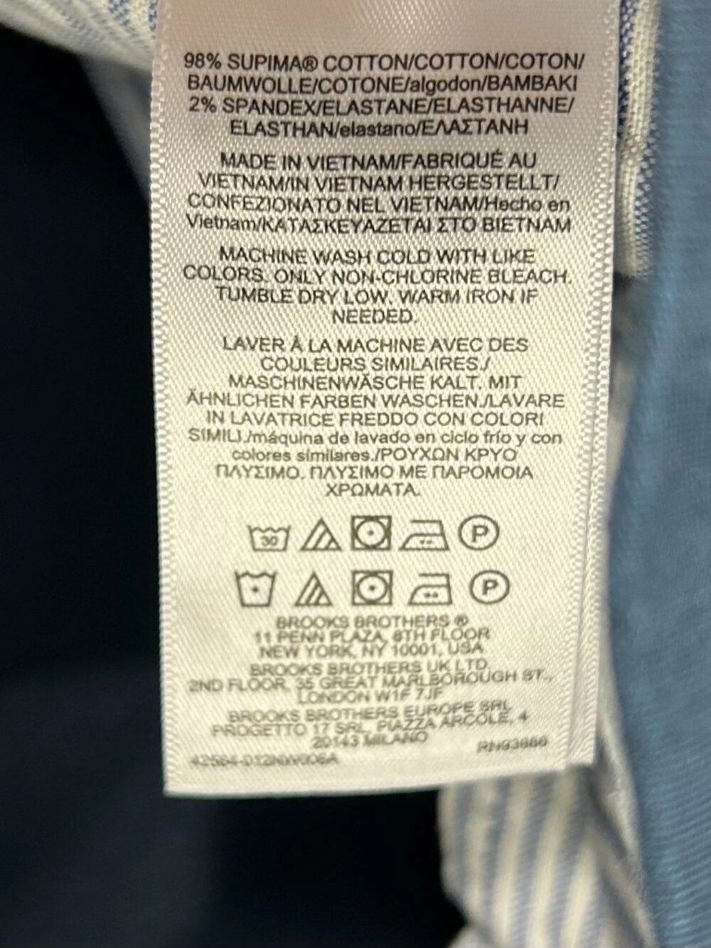 Brooks Brothers Chino Pants Mens 38x30 Blue‎ Stretch Straight Flat Front Formal - Picture 8 of 14